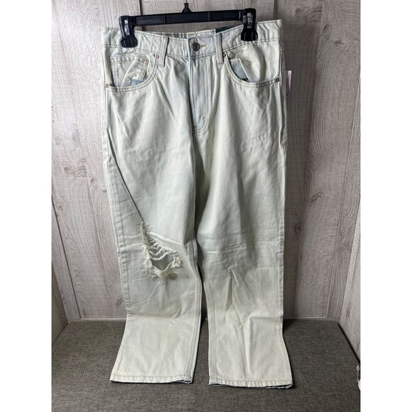 Wild Fable High Rise Relaxed Womens Jeans 8/29 Light Wash Denim Distressed - Picture 1 of 6